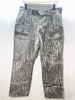 Deerskin Vintage Real Tree Camo Pants Men’s 34/32 Hunting 80’s USA Cotton 3105